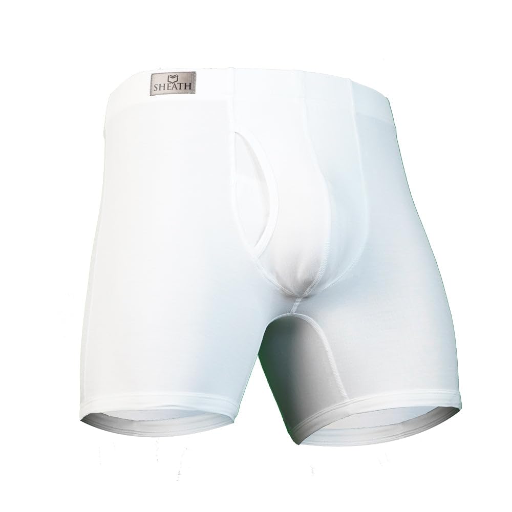 SHEATH 3.21 Men's Boxer Brief Underwear with Dual Support Pouch | Moisture Wicking Breathable Cooling Modal (5" Inseam)