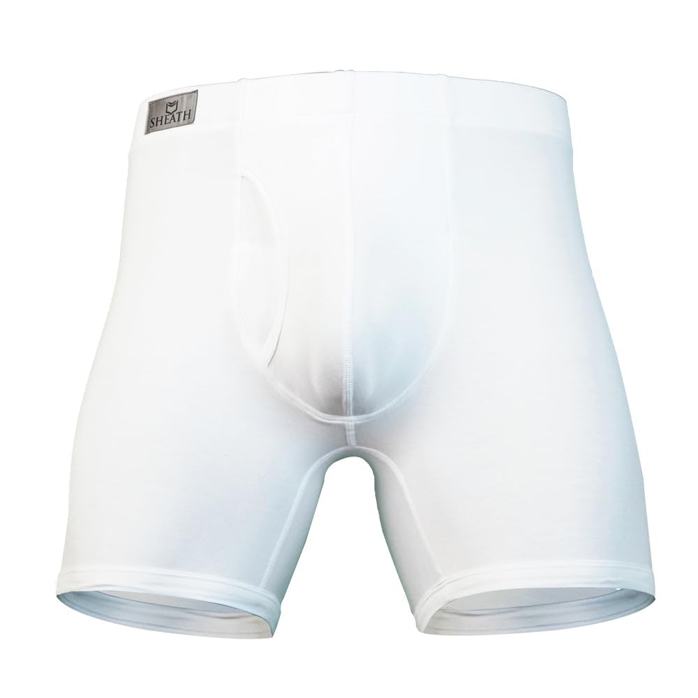 SHEATH 3.21 Men's Boxer Brief Underwear with Dual Support Pouch | Moisture Wicking Breathable Cooling Modal (5" Inseam)