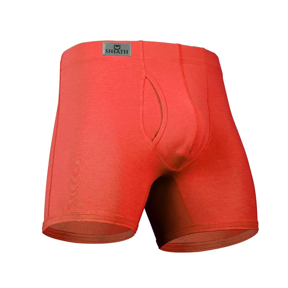 SHEATH 3.21 Men's Boxer Brief Underwear with Dual Support Pouch | Moisture Wicking Breathable Cooling Modal (5" Inseam)