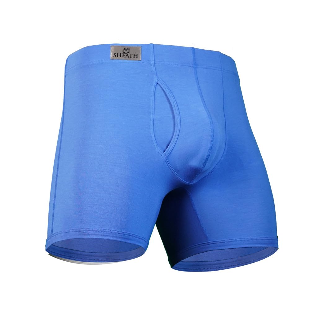 SHEATH 3.21 Men's Boxer Brief Underwear with Dual Support Pouch | Moisture Wicking Breathable Cooling Modal (5" Inseam)