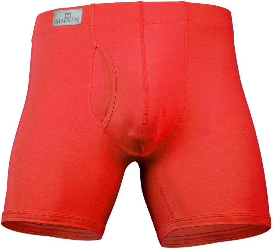 SHEATH 3.21 Men's Boxer Brief Underwear with Dual Support Pouch | Moisture Wicking Breathable Cooling Modal (5" Inseam)