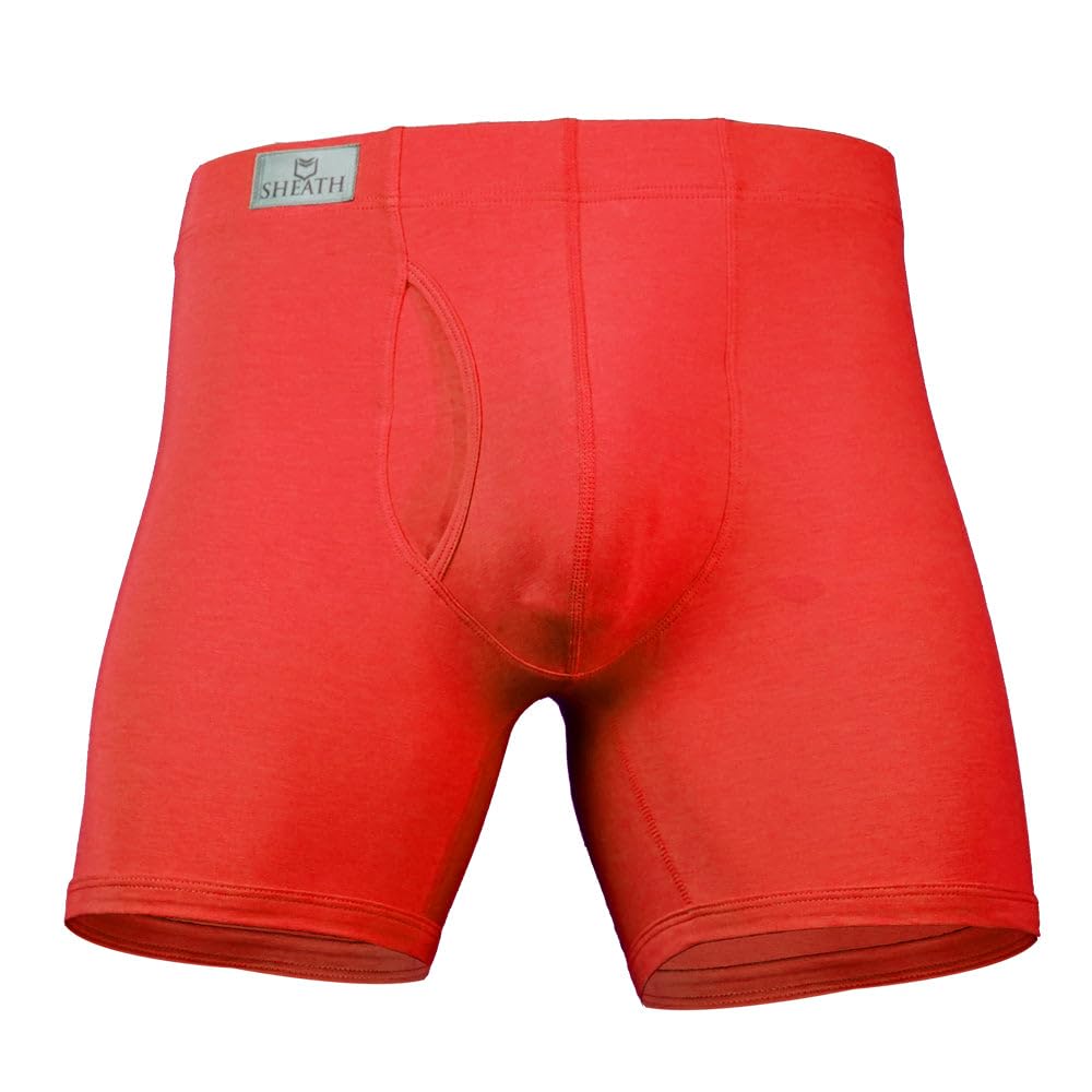 SHEATH 3.21 Men's Boxer Brief Underwear with Dual Support Pouch | Moisture Wicking Breathable Cooling Modal (5" Inseam)