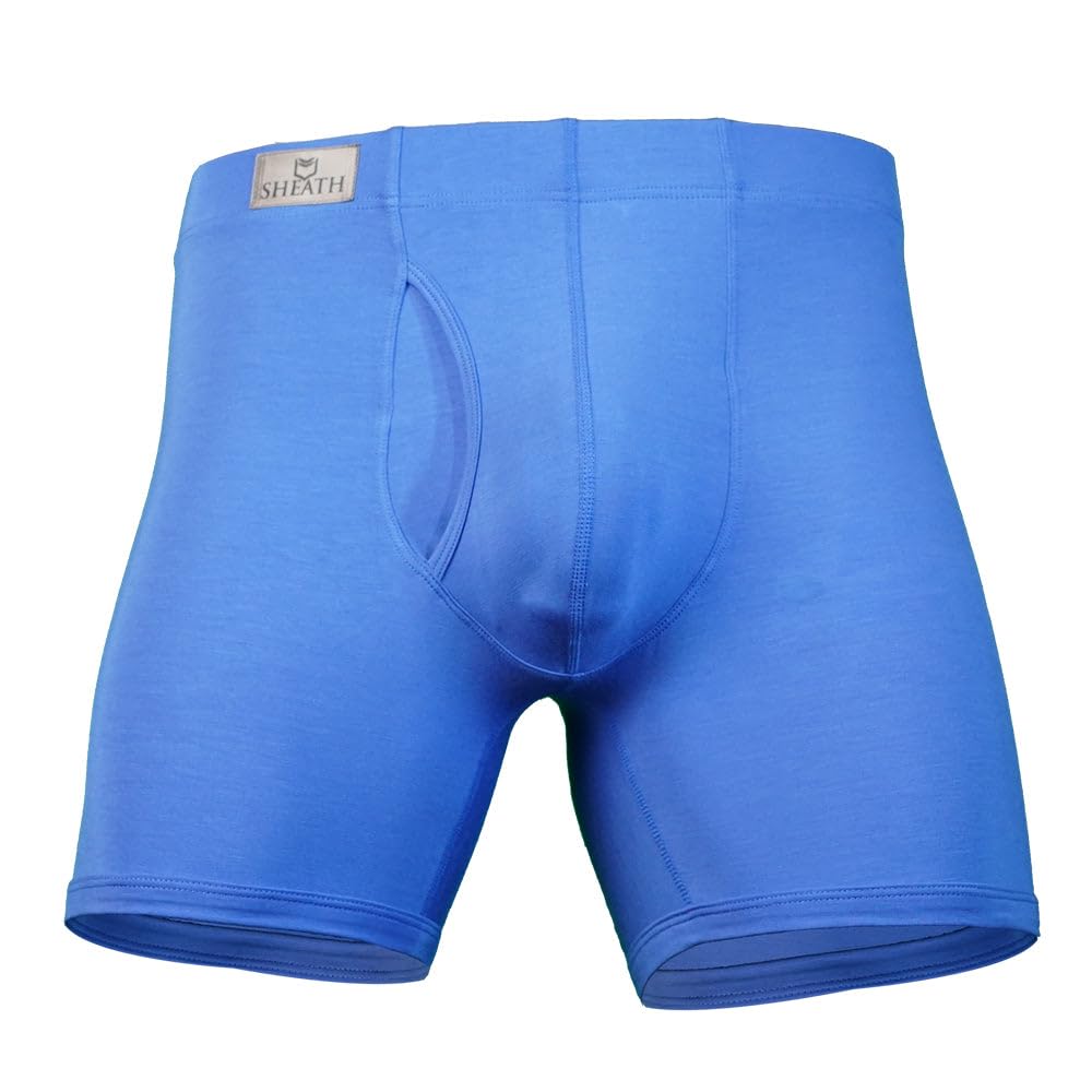 SHEATH 3.21 Men's Boxer Brief Underwear with Dual Support Pouch | Moisture Wicking Breathable Cooling Modal (5" Inseam)