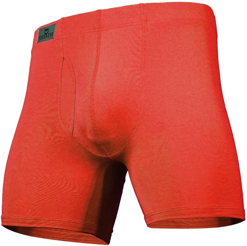 SHEATH 3.21 Men's Boxer Brief Underwear with Dual Support Pouch | Moisture Wicking Breathable Cooling Modal (5" Inseam)