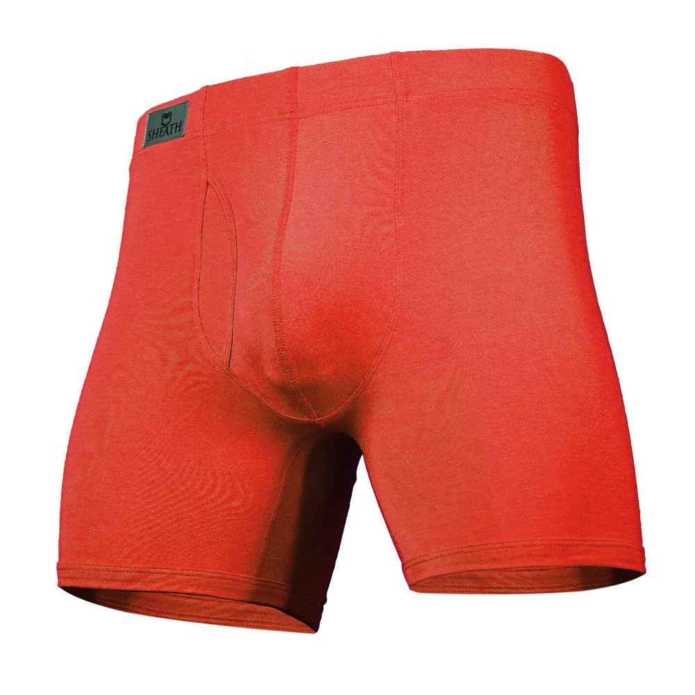 SHEATH 3.21 Men's Boxer Brief Underwear with Dual Support Pouch | Moisture Wicking Breathable Cooling Modal (5" Inseam)