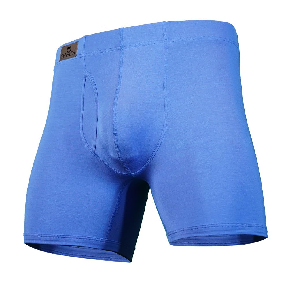 SHEATH 3.21 Men's Boxer Brief Underwear with Dual Support Pouch | Moisture Wicking Breathable Cooling Modal (5" Inseam)