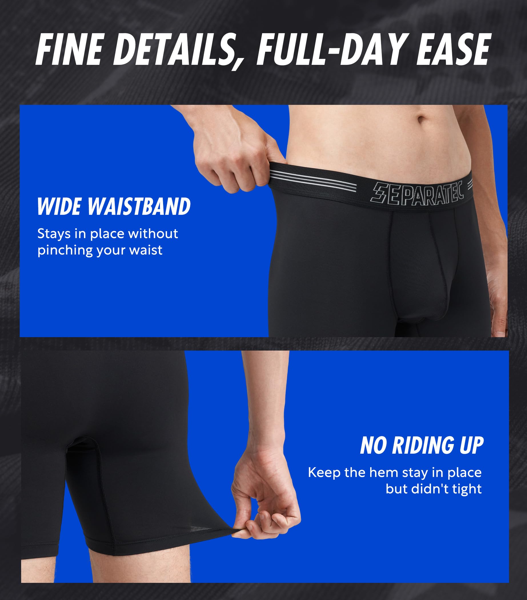 Separatec Dual Pouch Underwear for Men Moisture Wicking Men's Boxer Briefs with Ball Pouch, Printed Underwear 3 or 5 Pack