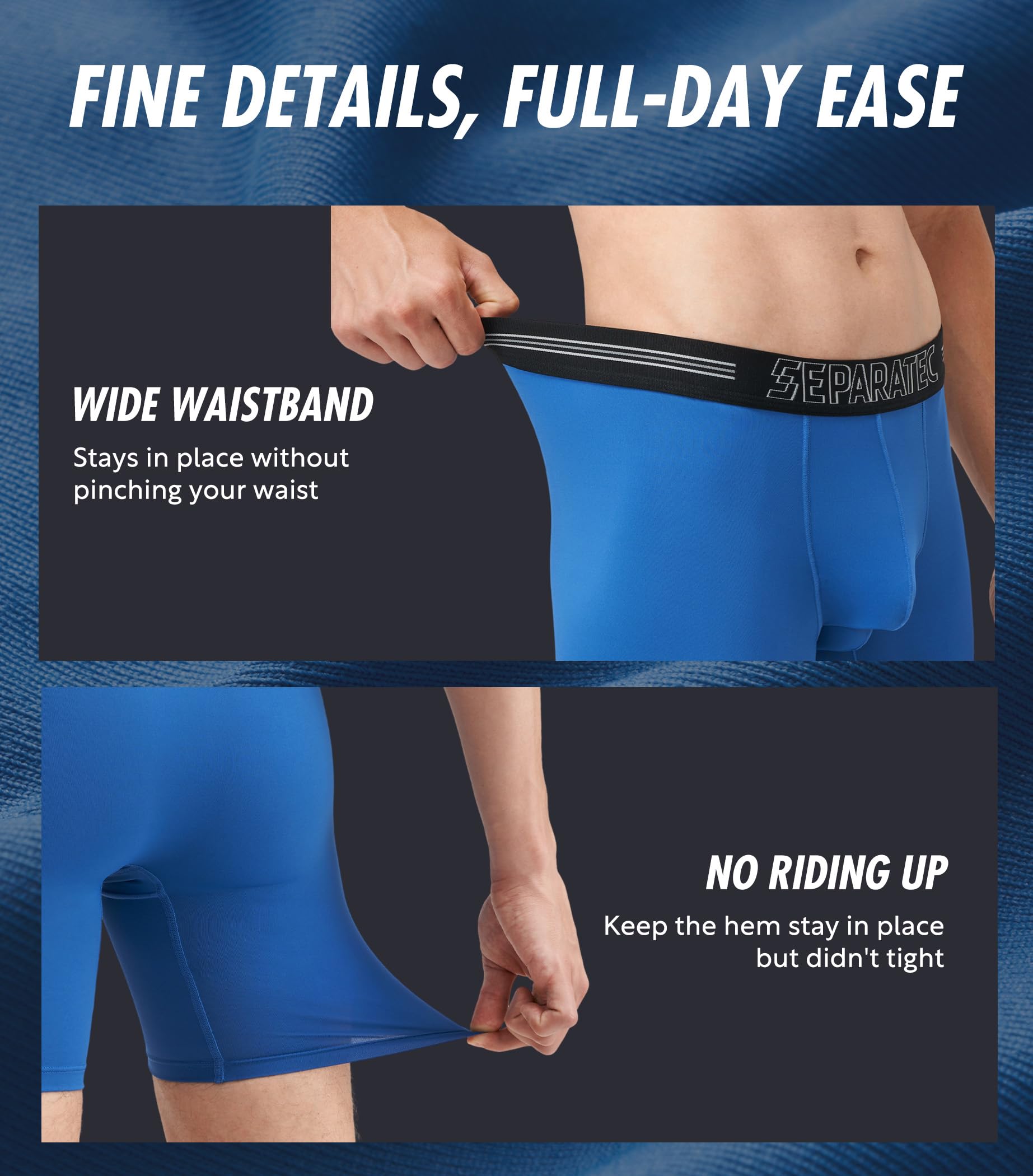 Separatec Dual Pouch Underwear for Men Moisture Wicking Men's Boxer Briefs with Ball Pouch, Printed Underwear 3 or 5 Pack