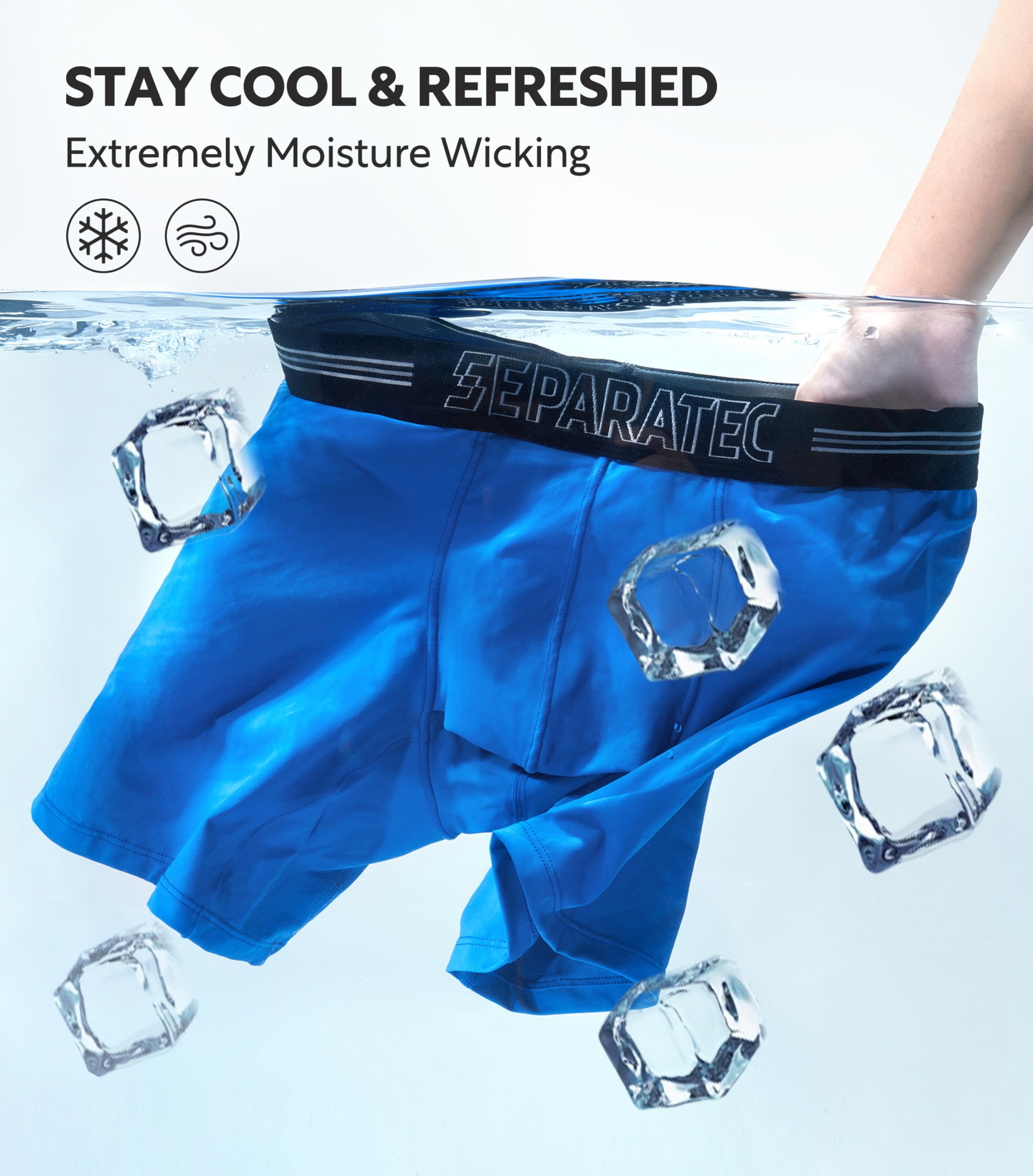 Separatec Dual Pouch Underwear for Men Moisture Wicking Men's Boxer Briefs with Ball Pouch, Printed Underwear 3 or 5 Pack